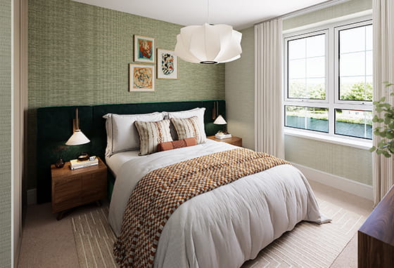 Reading Riverworks, Thameside specification light and spacious bedroom