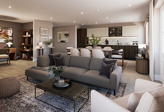 Reading Riverworks, Thameside specification light and spacious kitchen
