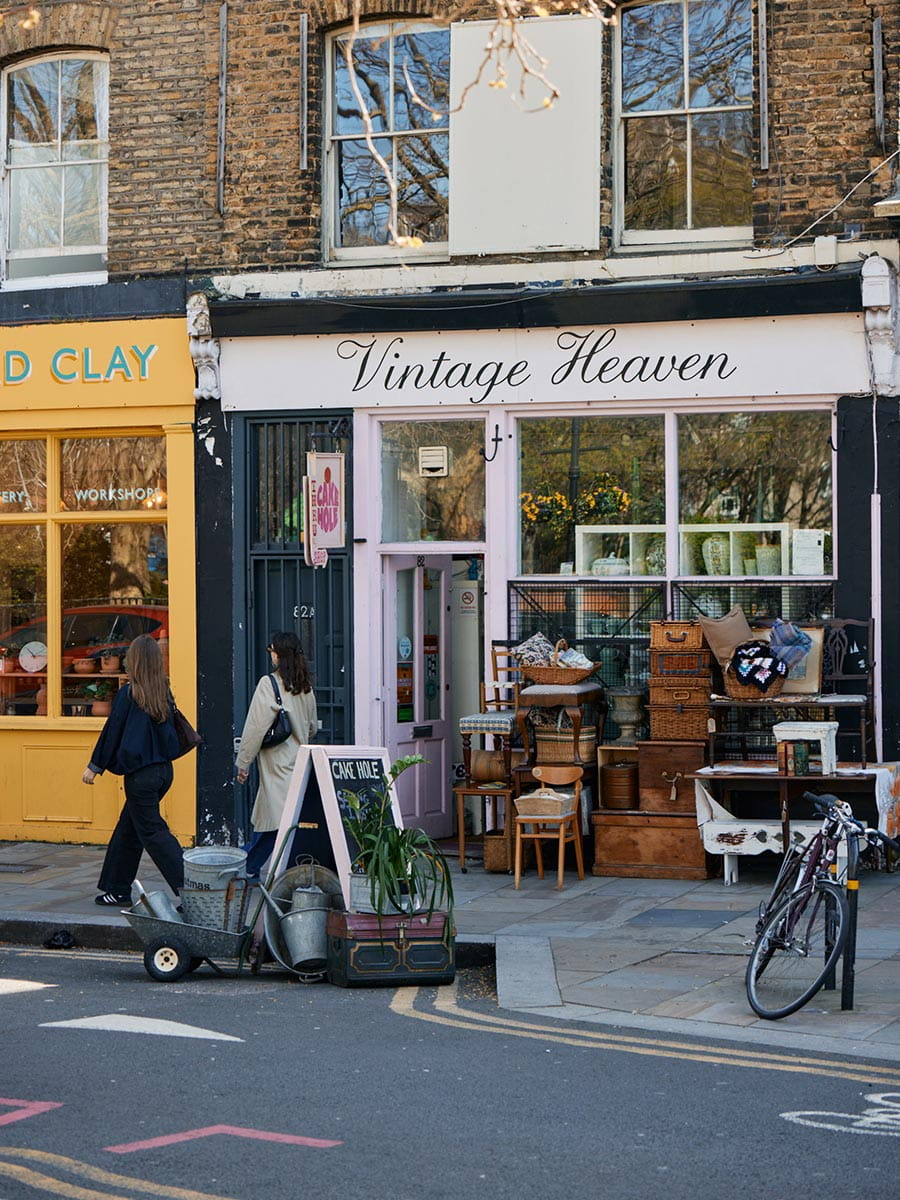 An external image of shops in the town