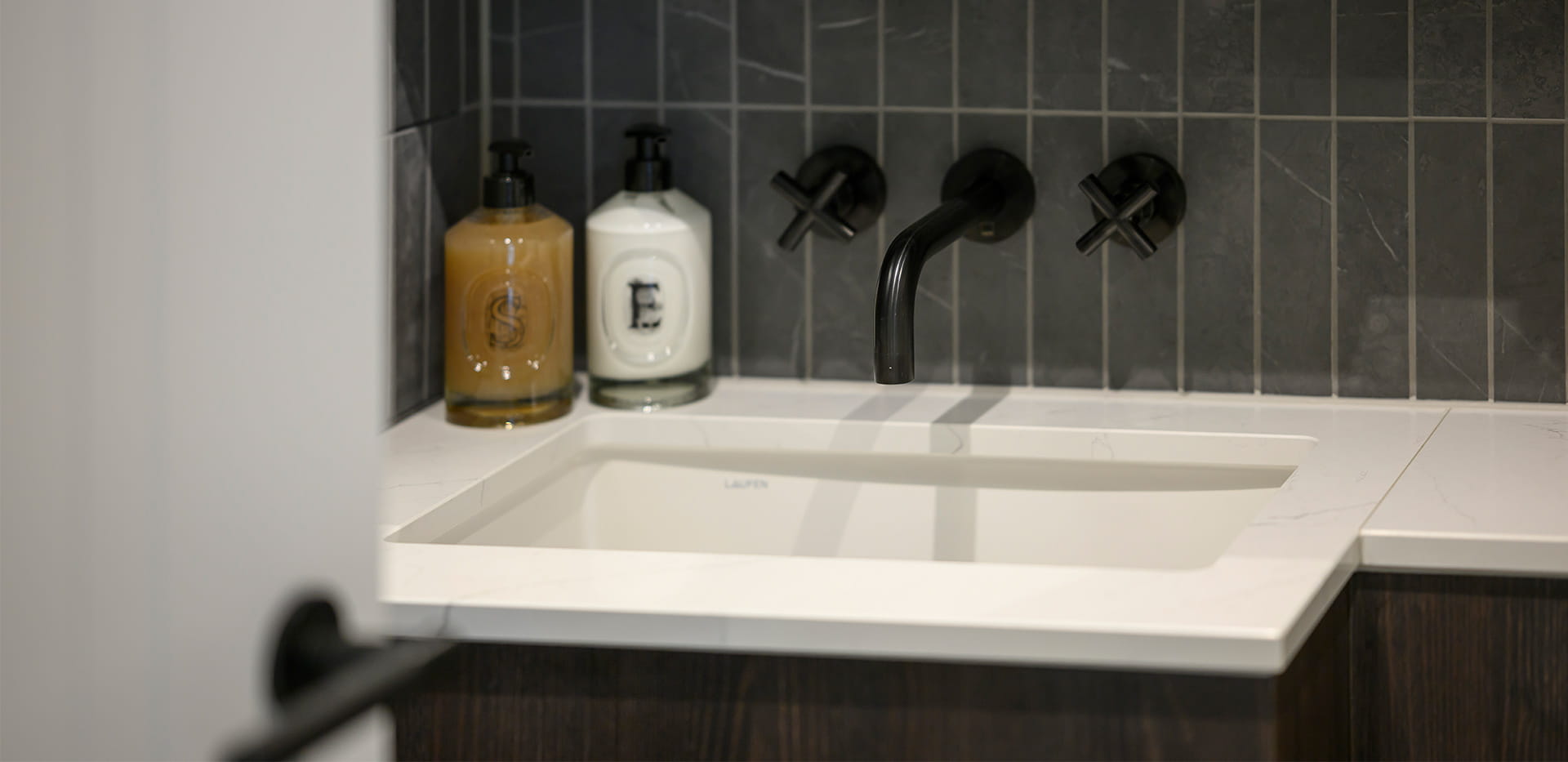 An image of the Ensuite sink close up at the Regent's View Showhome