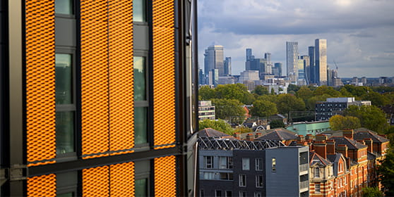 An exterior image of the Regent's View development page looking over London