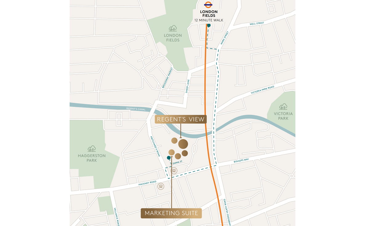 Regent's View Directions to Marketing Suite from London Fields