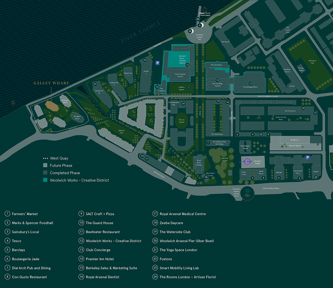 Royal Arsenal Riverside, Galley Wharf Siteplan