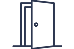 An icon of a open door