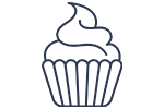 Blue cupcake icon
