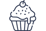 An icon showing a cupcake