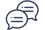 An icon of speech bubbles
