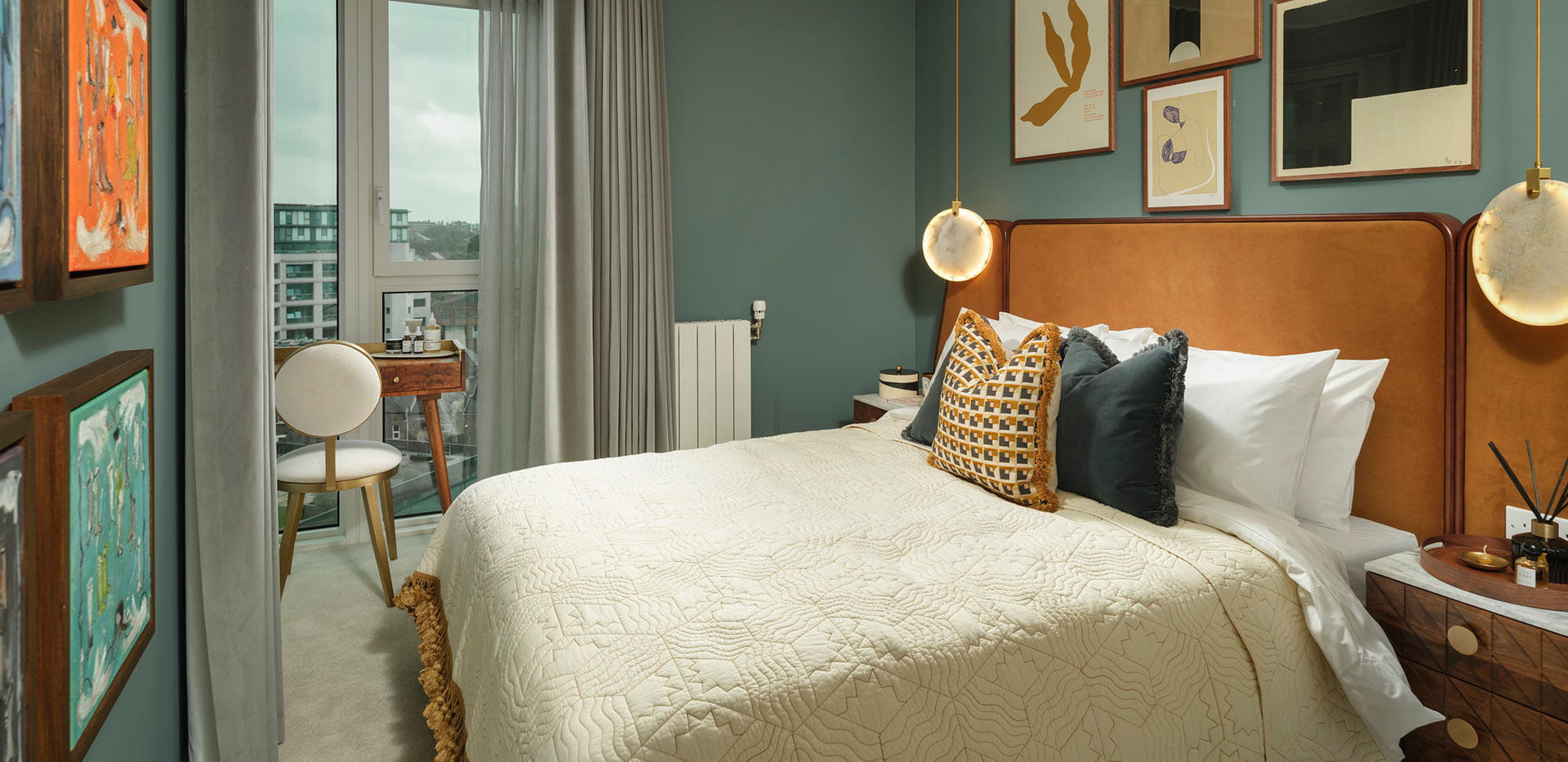 An image of the bedroom at a Lantern Wharf showhome