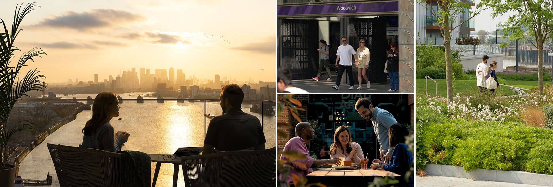 皇家阿森纳河滨美好生活方式的蒙太奇标题图片