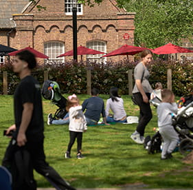 An image of a park at Royal Arsenal Riverside