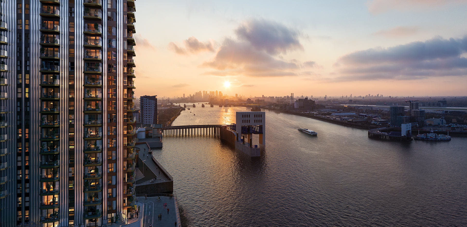 Exterior image of balcony view overlooking London