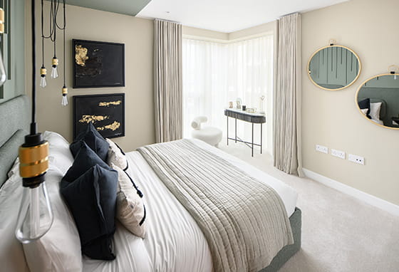 Image of a bedroom within a Seafarers Wharf showhome