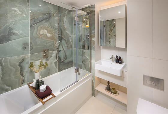 An interior CGI of the Bathroom at The Maribor