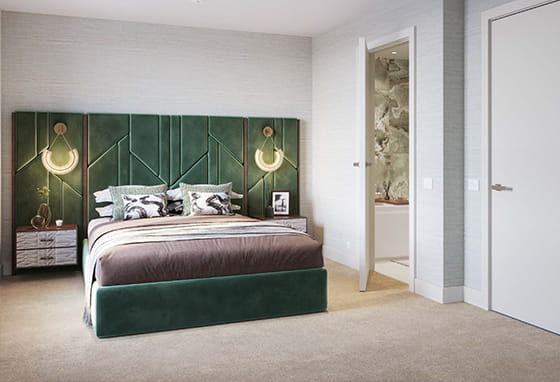 An interior CGI of the Bedroom at The Maribor