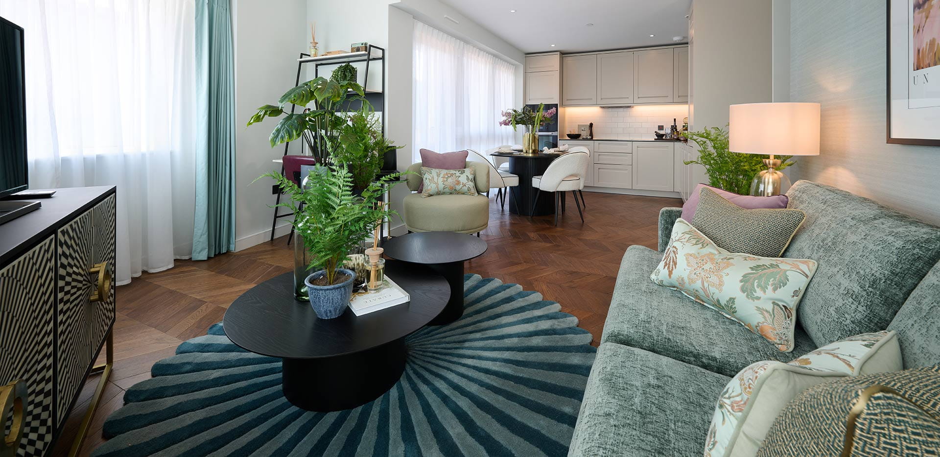 An Interior Shot of Royal Exchange Show Apartment Living / Dining / Kitchen