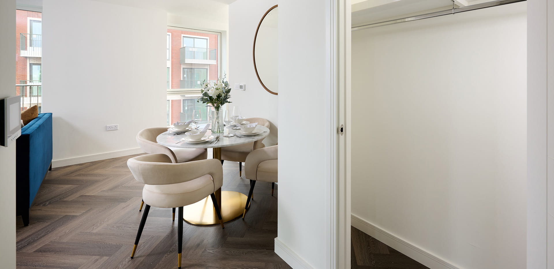 An interior dining area image from a showhome at Bower House
