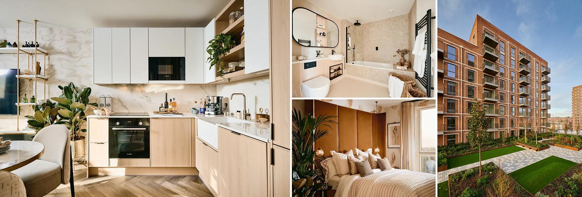 Bower House header image showing interior and exterior photography