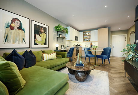 Interior living area of a showhome at Silkstream