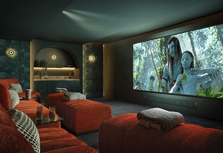 CGI of Cinema Room at Silkstream