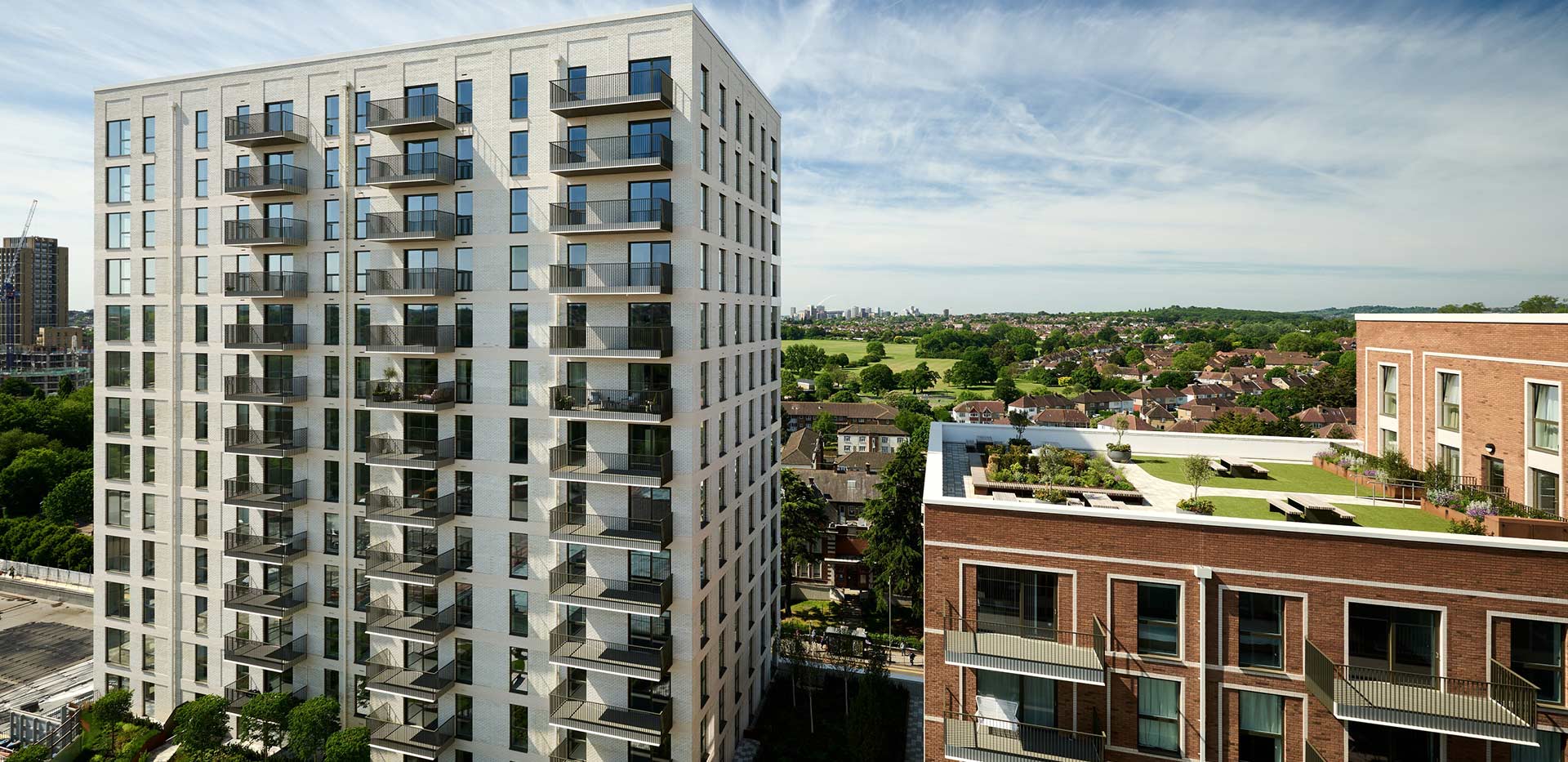 Exterior photo of the Silkstream apartments