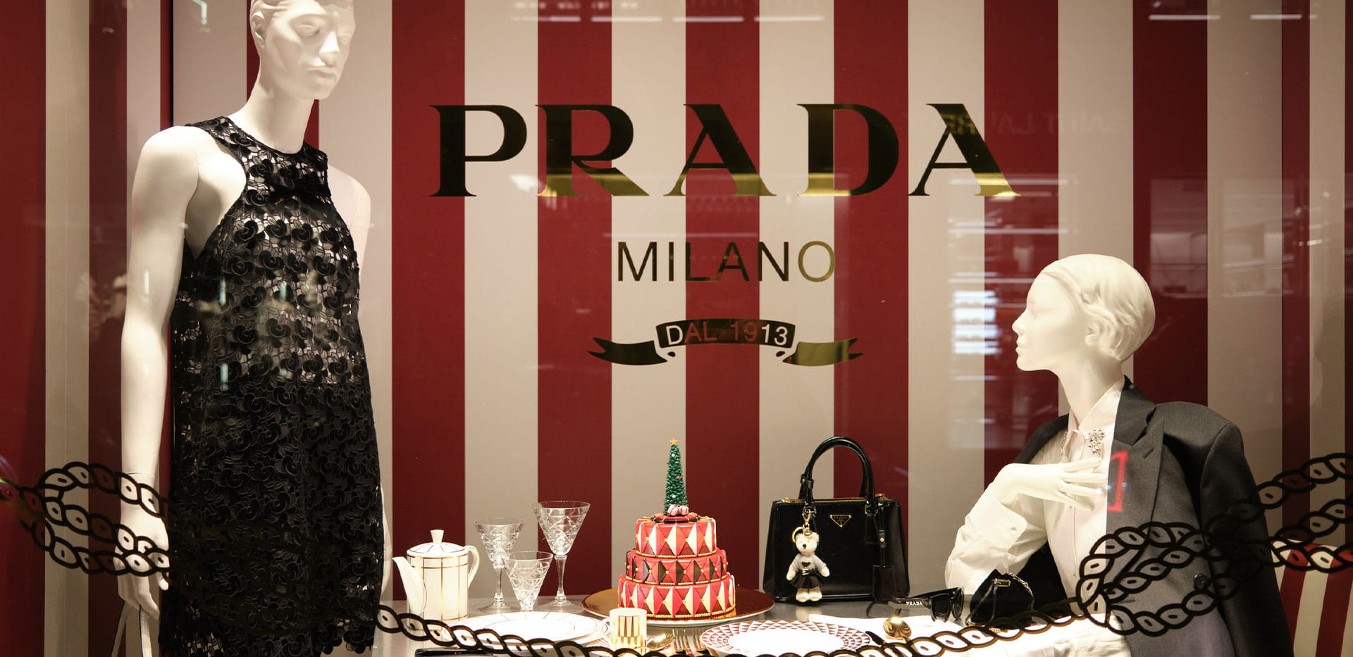 Luxury fashion display window in London