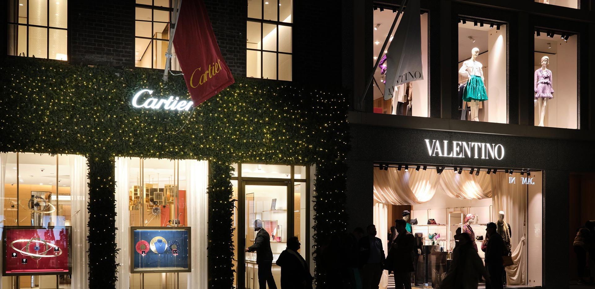 Luxury fashion brand window displays