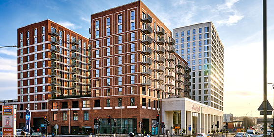 An exterior photograph of Silkstream at Dusk