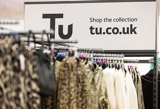 An interior shot of Sainsbury's looking at the TU clothing section