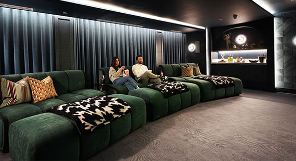 An image of the screening room at The Silk Club