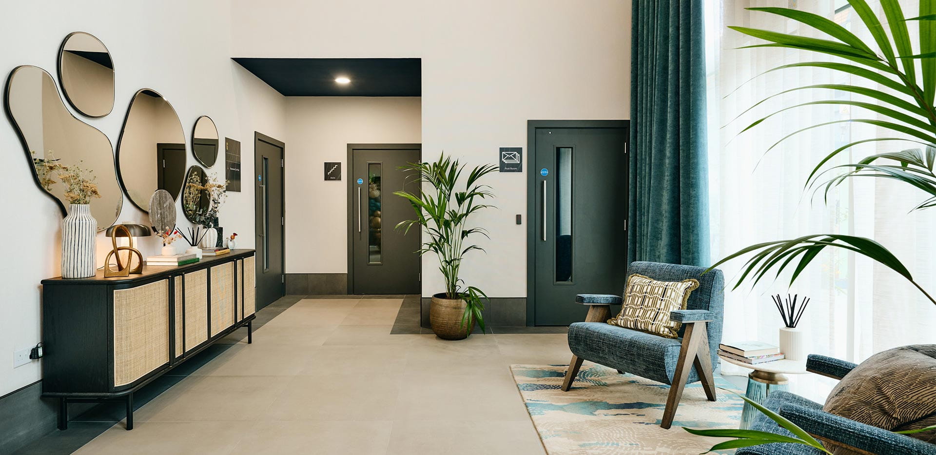 Lindley House lobby seating areas