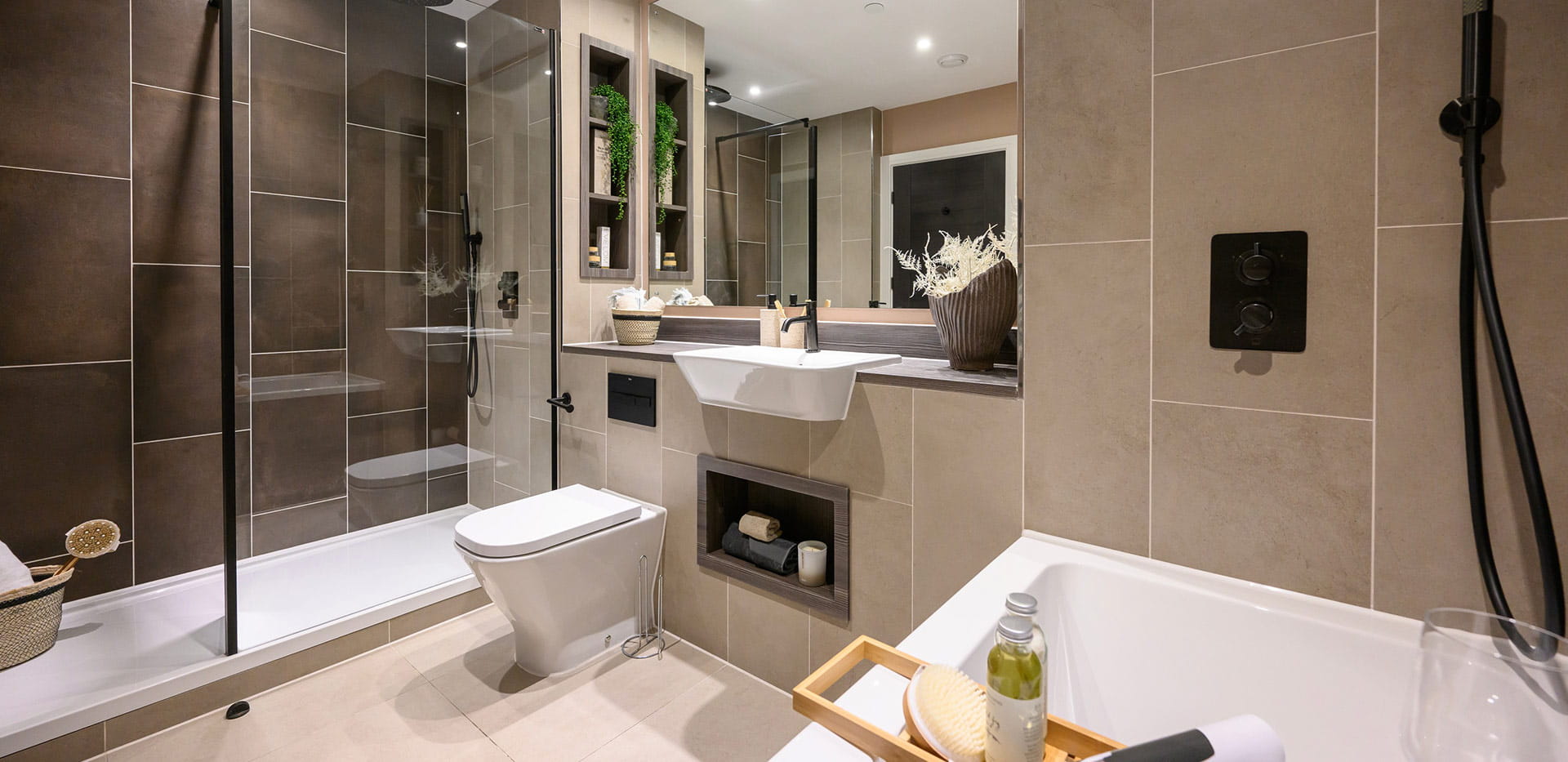 Interior bathroom image at the 3 Bedroom Duplex showhome at Snow Hill Wharf