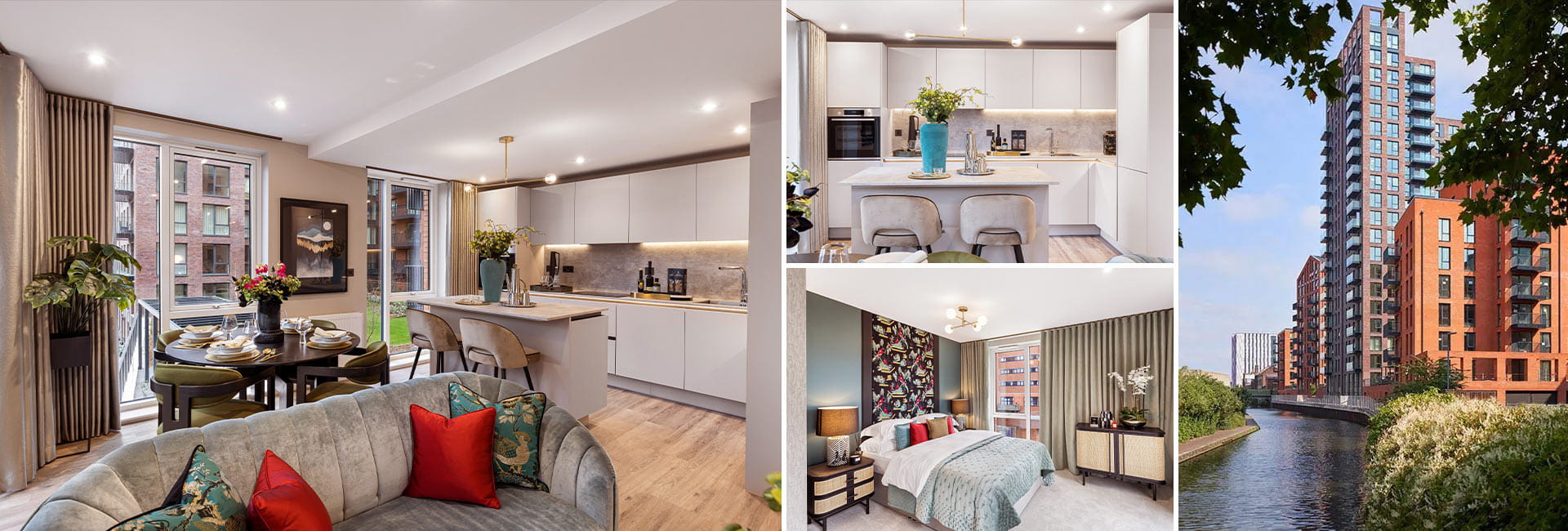 A montage of interiors and exteriors of Snow Hill Wharf