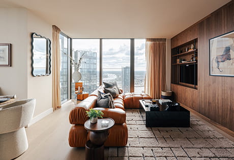 An interior Living area image from the 2 Bedroom Showhome at South Quay Plaza