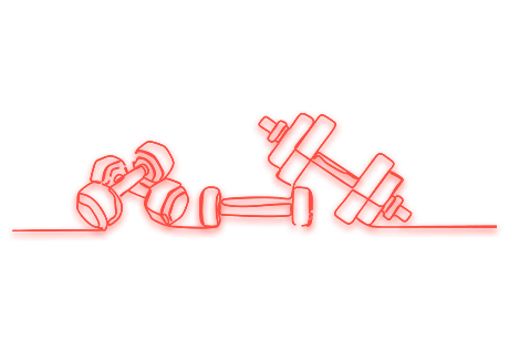 An icon of dumb bells with the South Quay Plaza branding