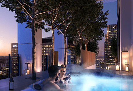 A CGI of outside Hot Tubs