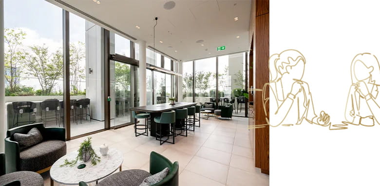 An image of the Business Lounge at South Quay Plaza