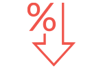 Down percentage icon