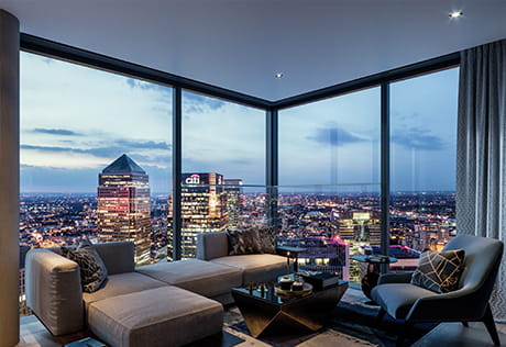 CGI of Level 64 Living Room