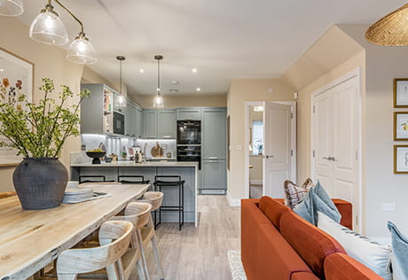 Spring Hill showhome kitchen, living and dining area