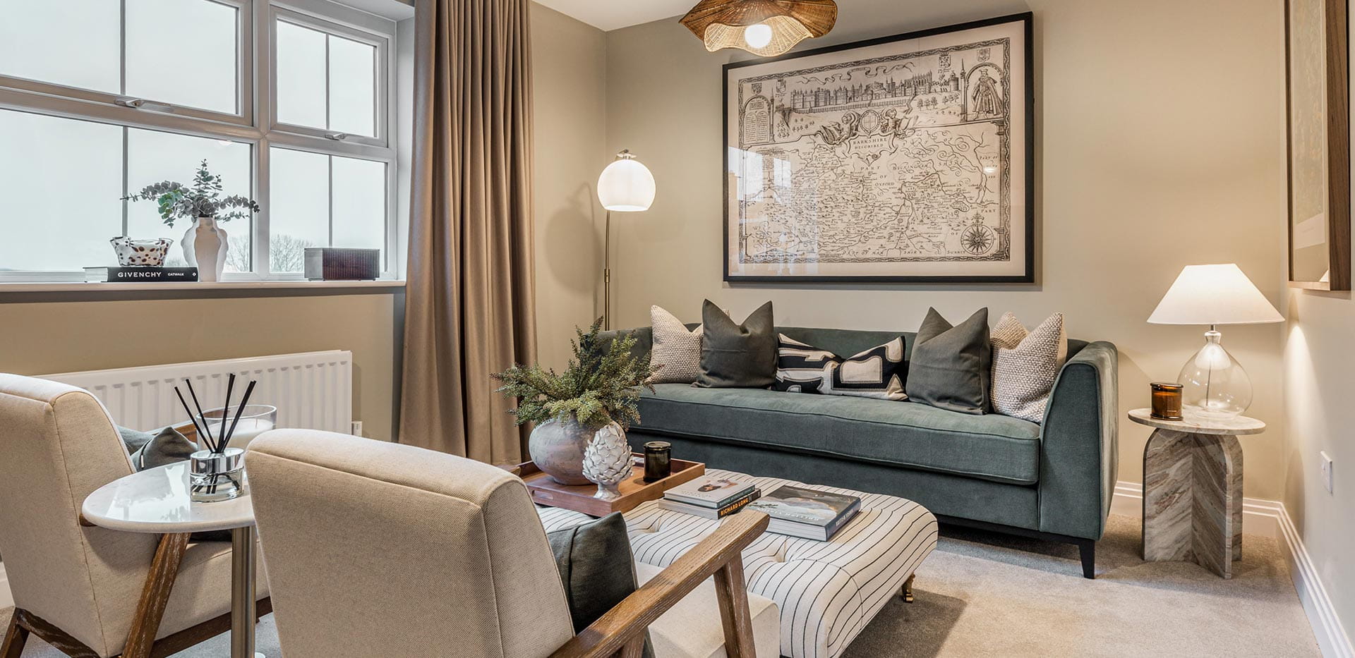 Spring Hill showhome living room with a neutral design