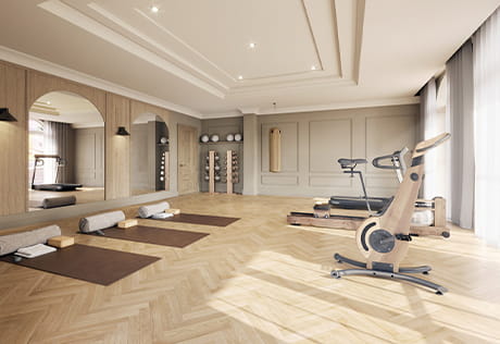 Image of the residents' gym facility at Sunningdale Park