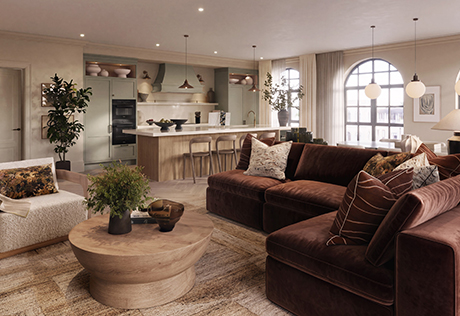 An interior Living / Kitchen area at Sunningdale Park