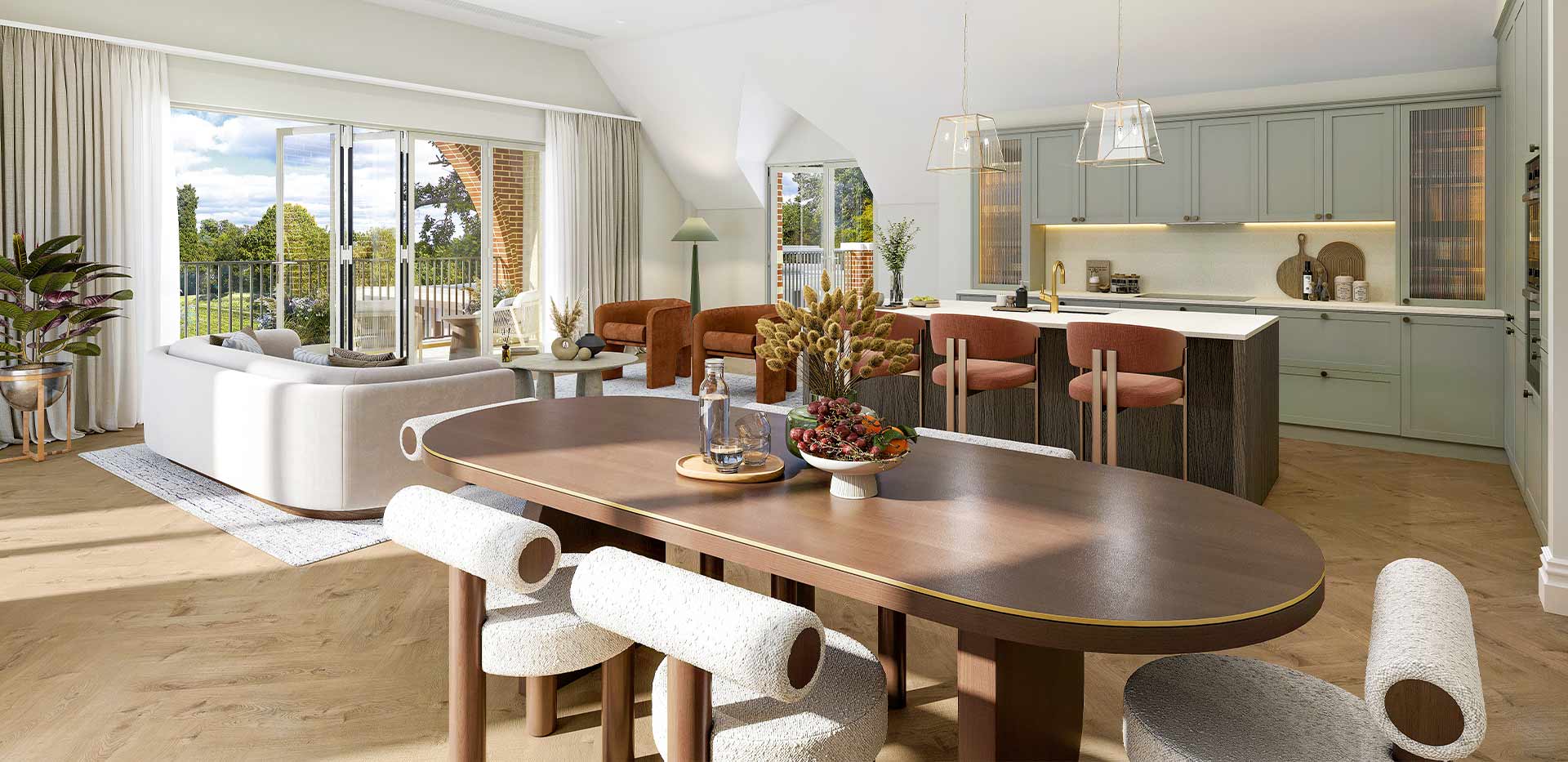 Sunningdale Park, Larch Court, Interior, Living/ Dining/ Kitchen