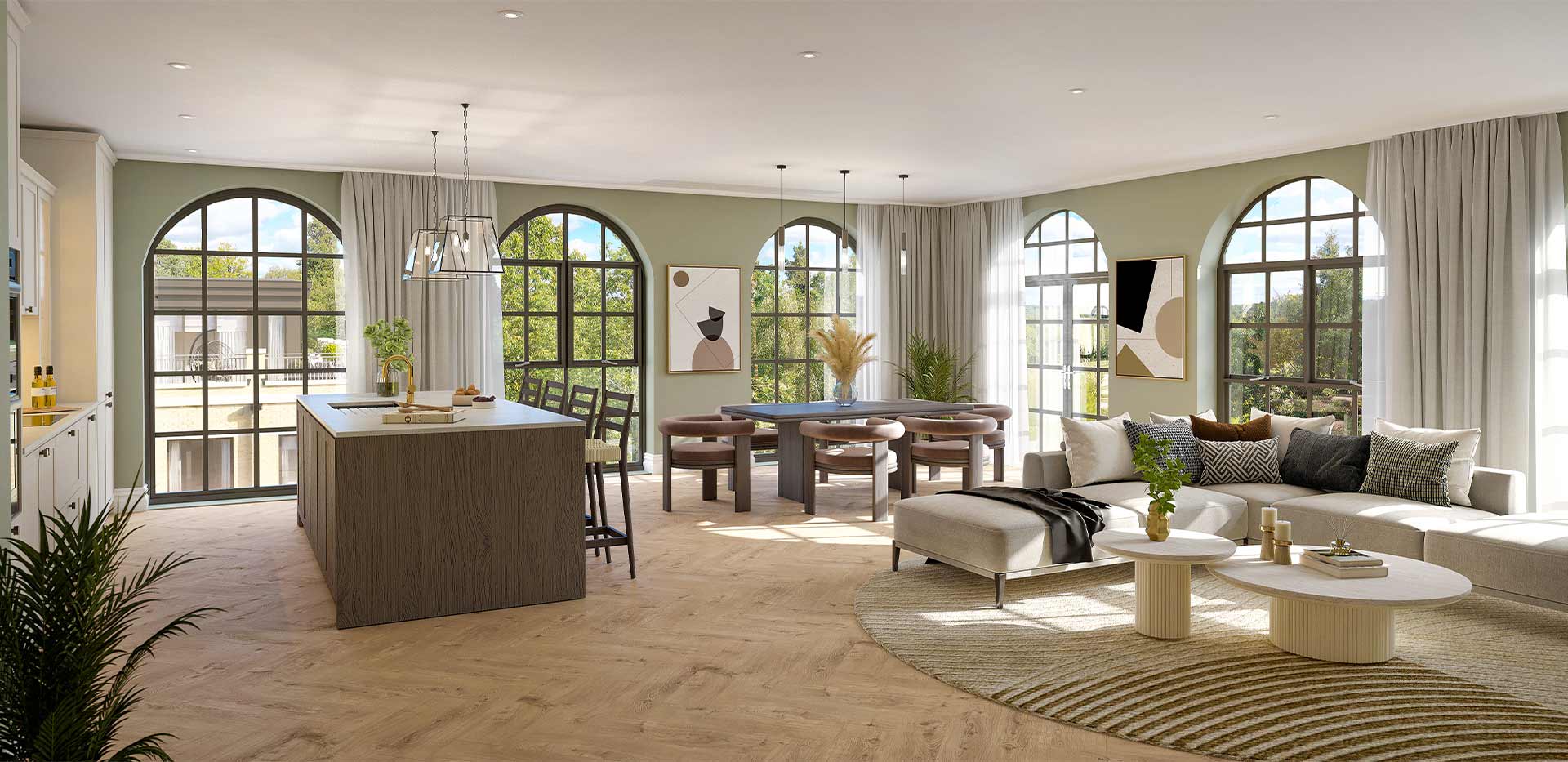 Sunningdale Park, Larch Court, Interior, Living/ Dining/ Kitchen