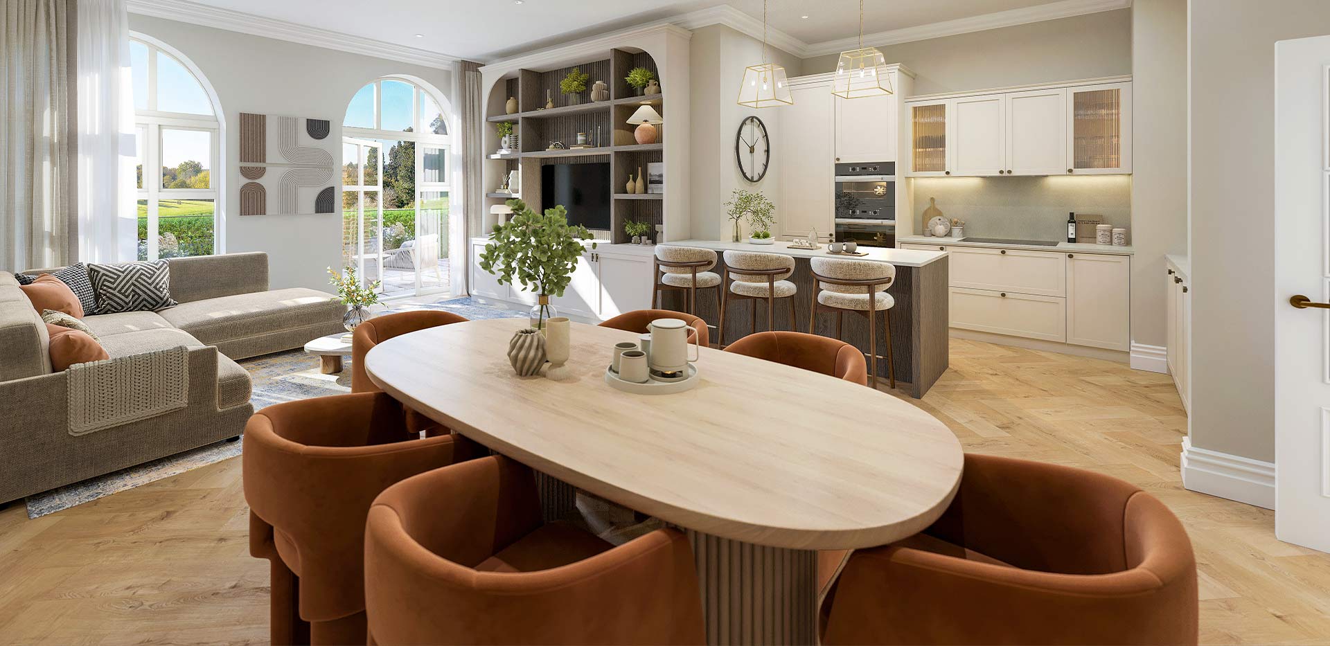 Sunningdale Park, Larch Court, Interior, Living/ Dining/ Kitchen