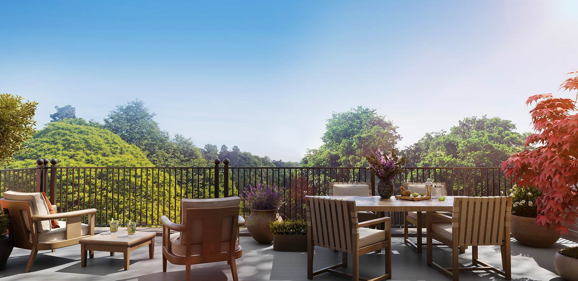 Large terrace with outside furniture