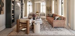 Traditional design drawing room with neutral coloured finishing 