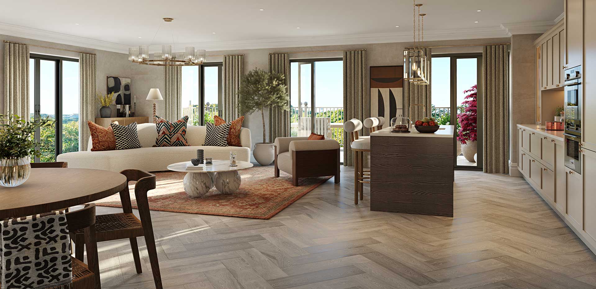 Large, open plan living area