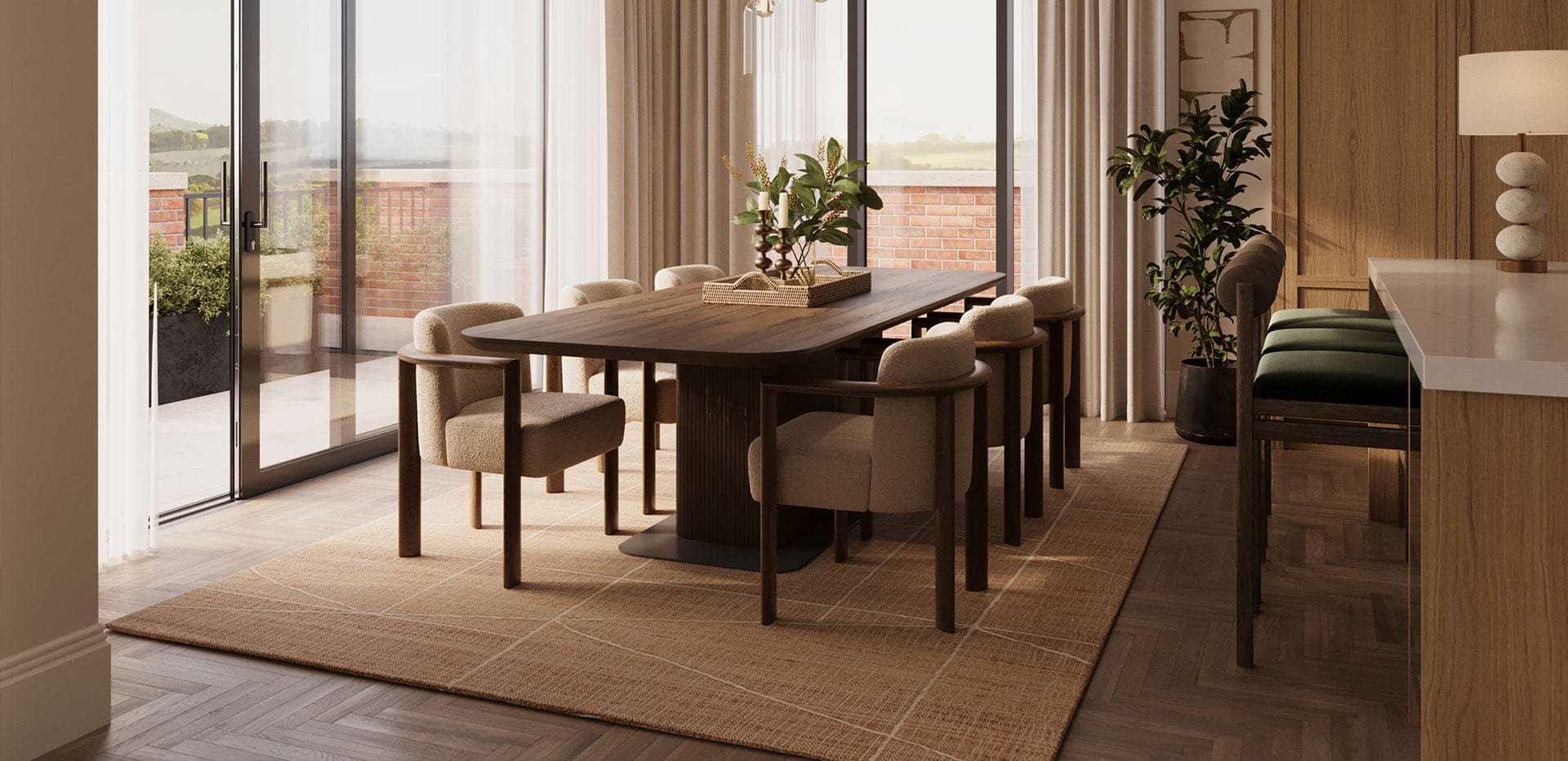 An interior Dining image at the Larch Court Penthouse