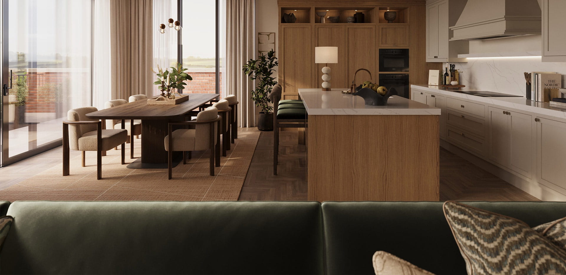 An interior Kitchen / Dining image at the Larch Court Penthouse